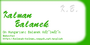 kalman balanek business card